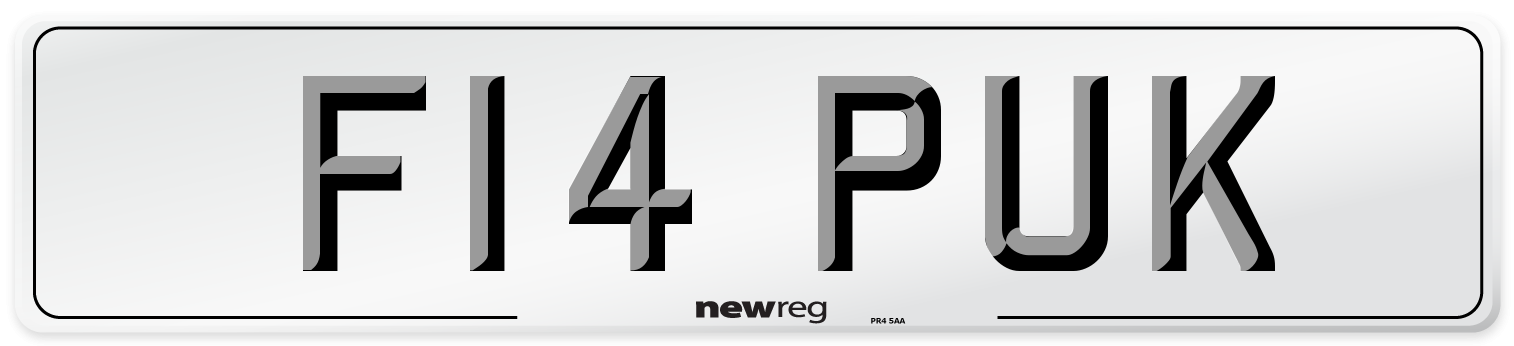 F14 PUK Number Plate from New Reg